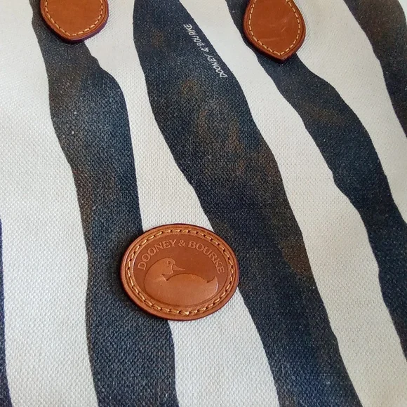 Dooney & Bourke Zebra Satchel, Leather & Canvas - Picture 11 of 11